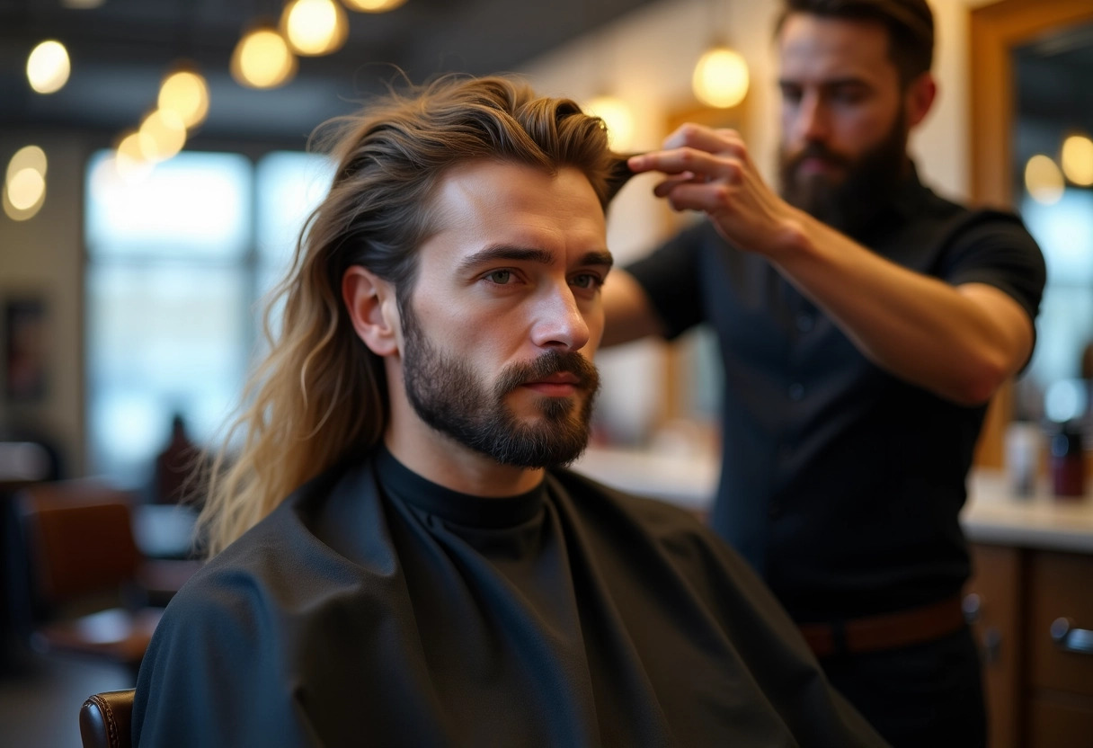 homme cheveux longs